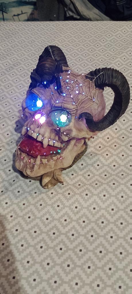 Gotische lichtgevende schedel - Halloween- en rockbar-decor, Huis en Inrichting, Woonaccessoires | Overige, Gebruikt, Ophalen of Verzenden