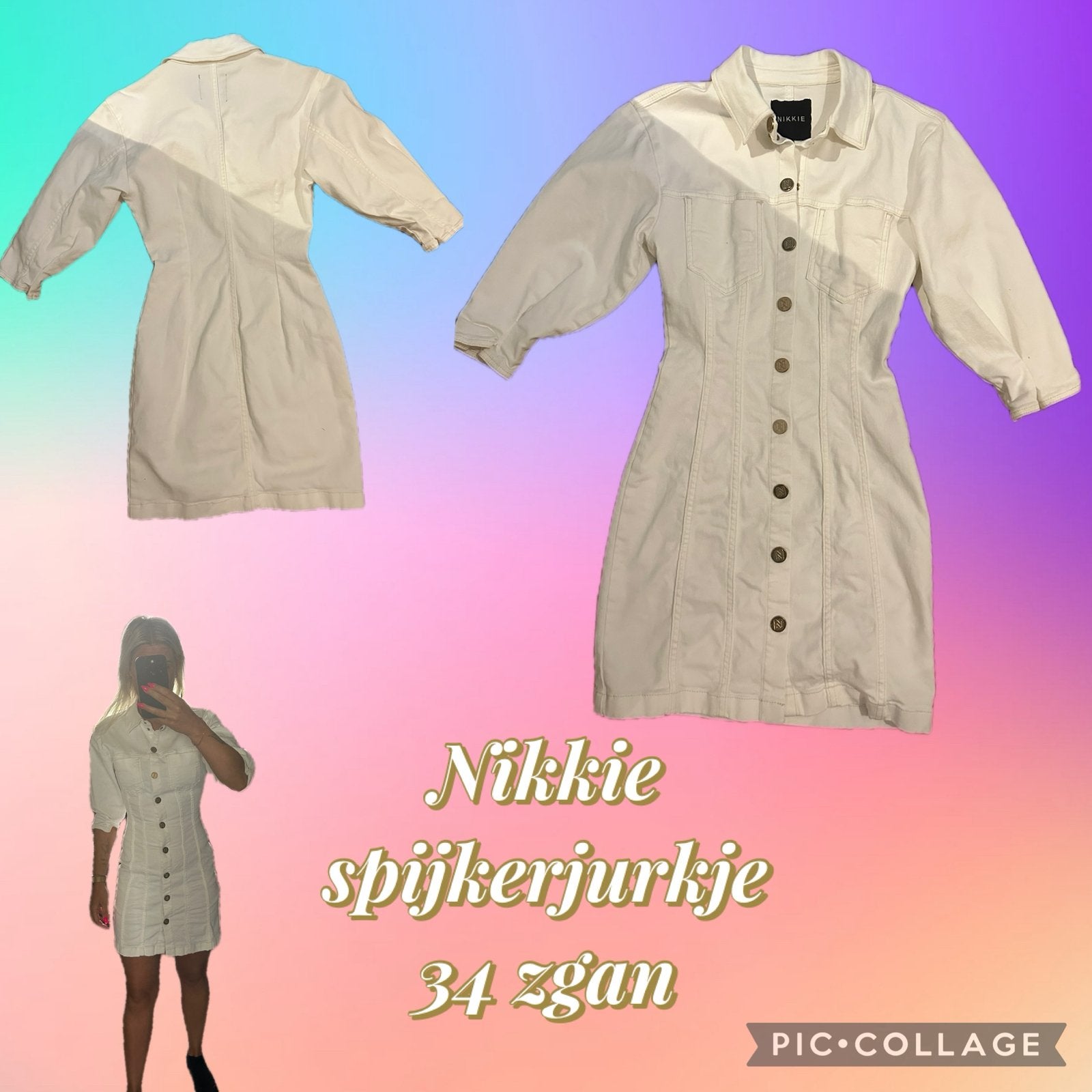 Nikkie spijkerjurkje maat 34, Kleding | Dames, Ophalen of Verzenden, Zo goed als nieuw, Maat 34 (XS) of kleiner