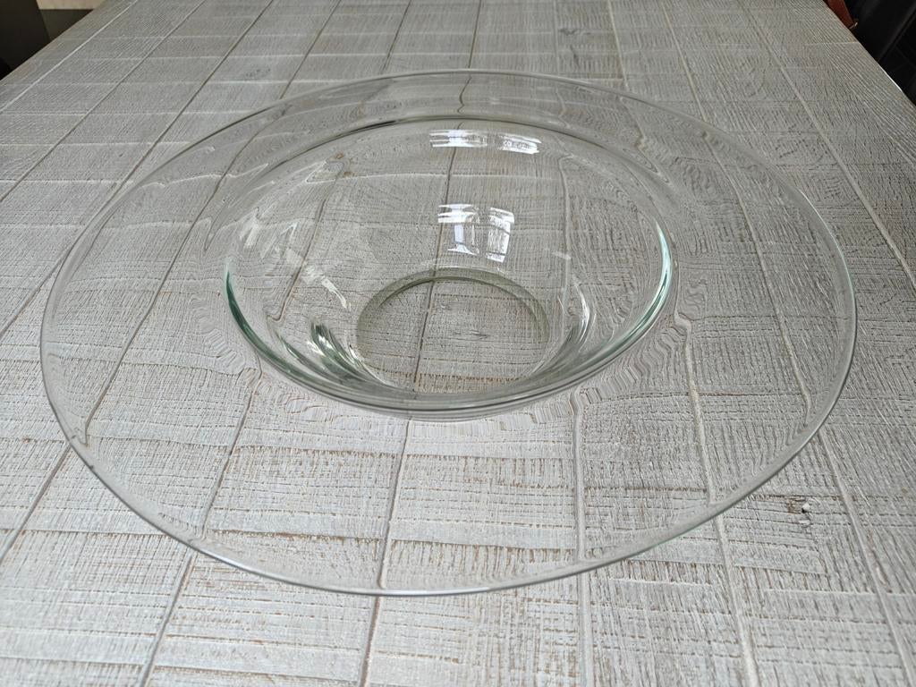 Design - schaal - bloempot - glas - rond - fruitschaal - blo, Ophalen, Rond, Glas, Schaal