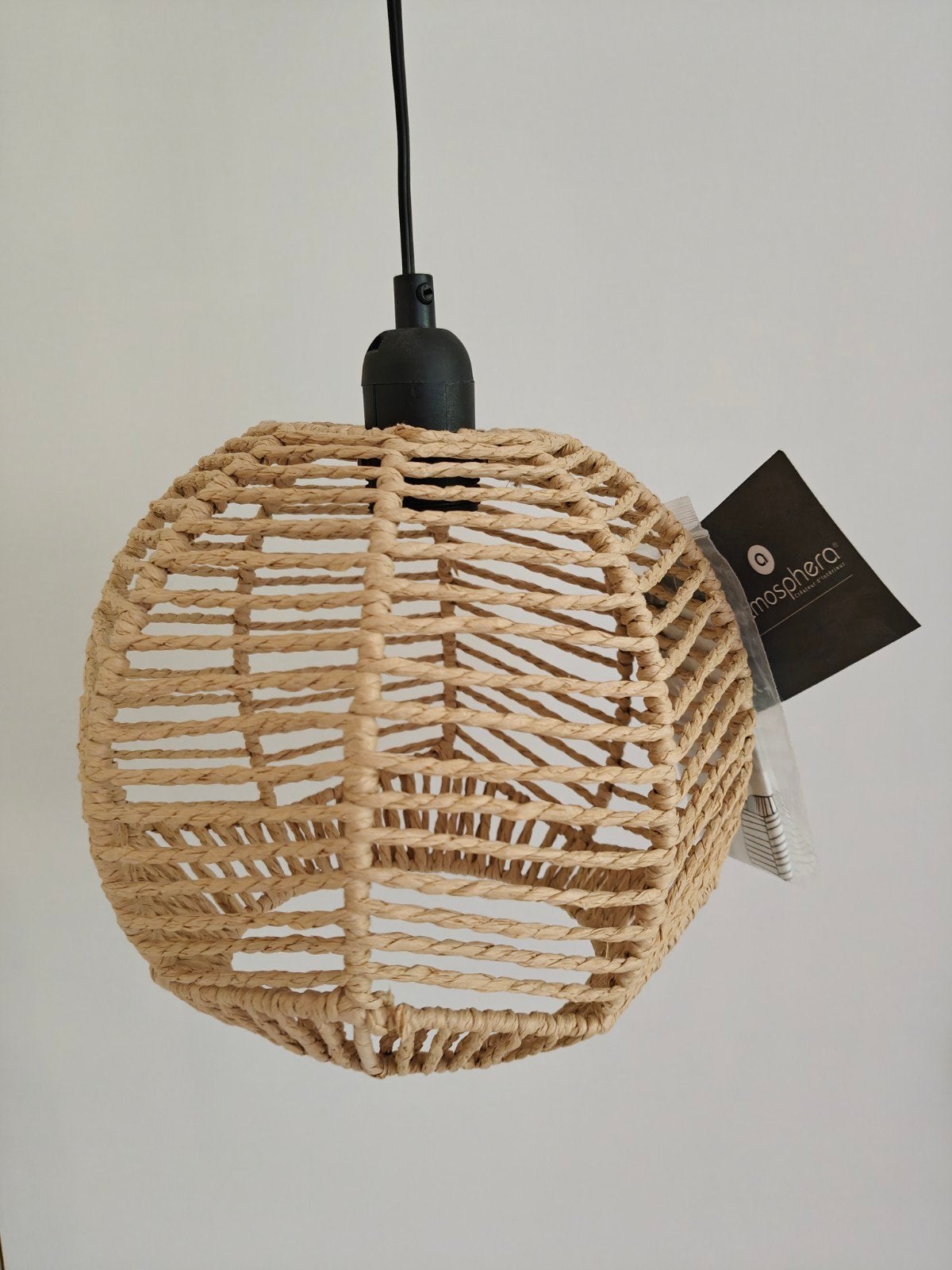 Nieuw rotan hanglamp, Ophalen, Nieuw, Natuurlijk materiaal, E27 (groot)