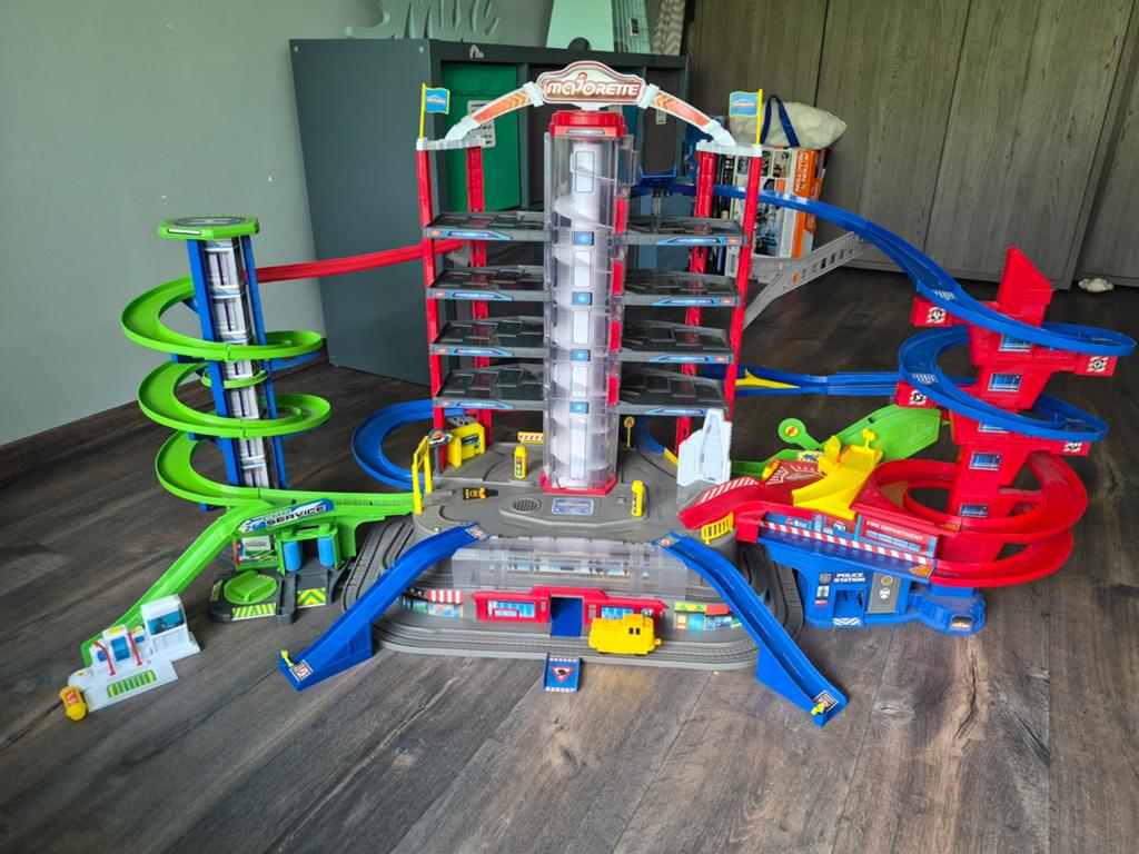 Garage Majorette Super City Garage XXL avec ascenseurs, Ophalen, Hot Wheels