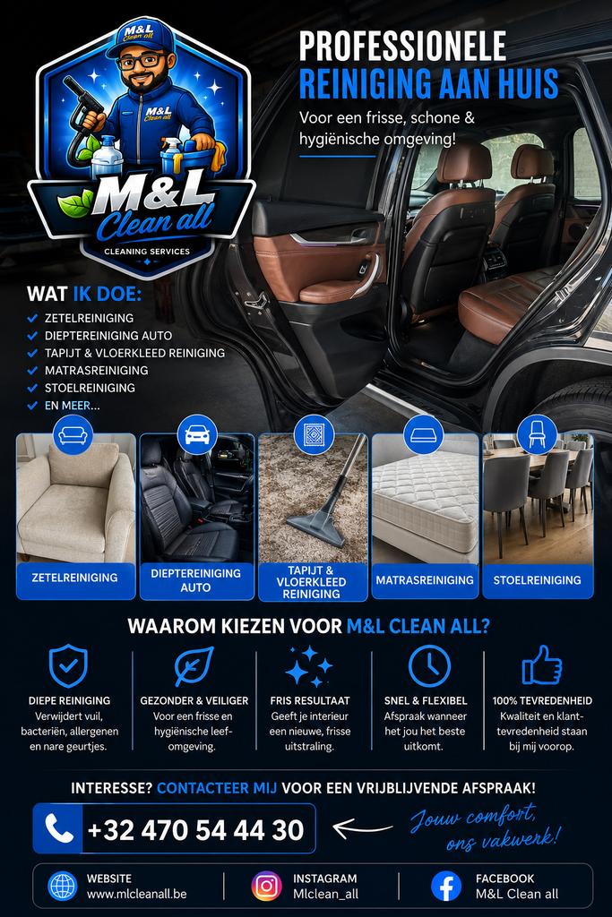 Professionele reiniging aan huis | M&L Clean all, Geurverwijdering