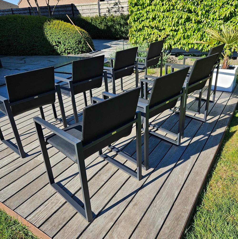Bristol Exterioo zwart aluminium terras stoelen 8 stuks, Tuin en Terras, Ophalen, Gebruikt, Aluminium