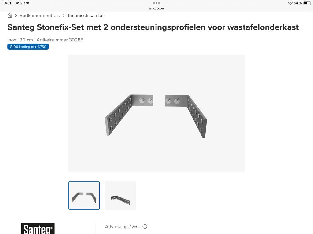 Santeg StoneFix steunset voor onderbouwkasten, Doe-het-zelf en Bouw, Ophalen, Nieuw