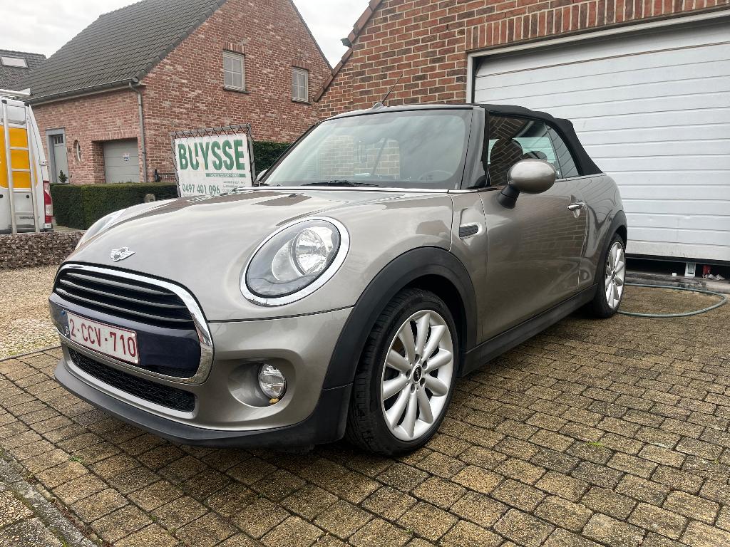 Mooie Mini Cooper cabrio, Auto's, Zwart, Cabriolet, 1600 cc, Leder