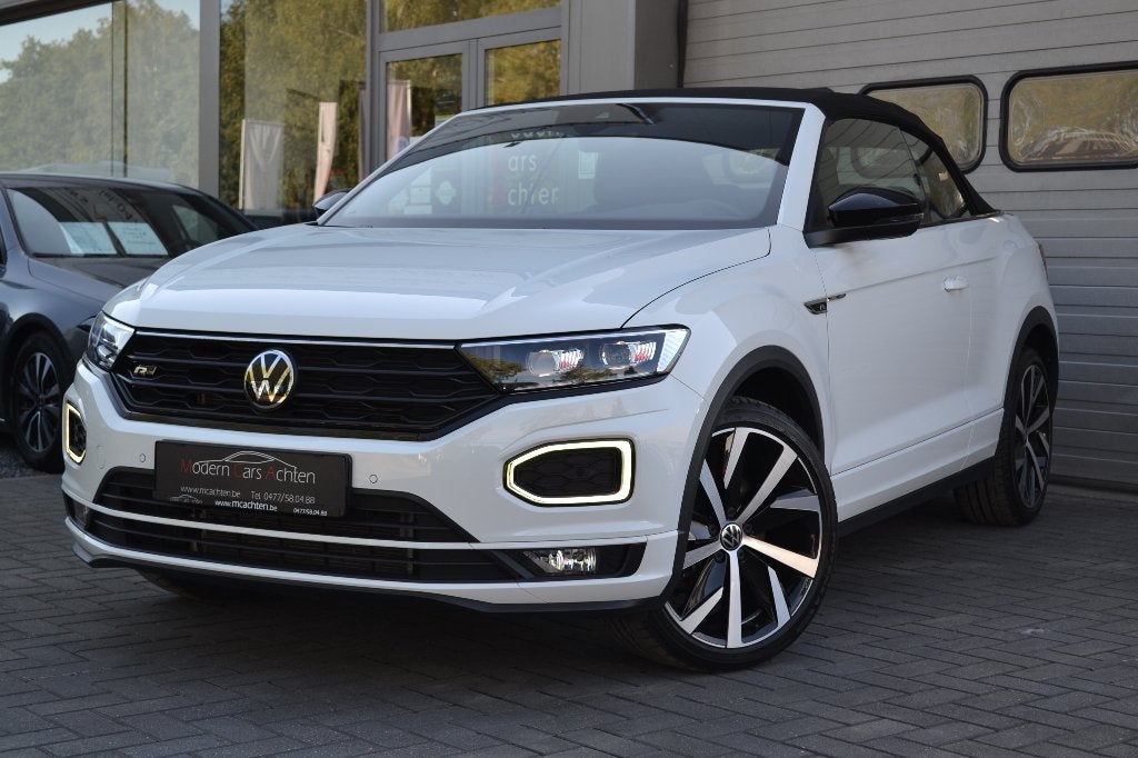Vw T-Roc 1.5TSi R-Line DSG. Leder, add cruise..., Auto's, 4 zetels, 1498 cc, Cabriolet, Wit
