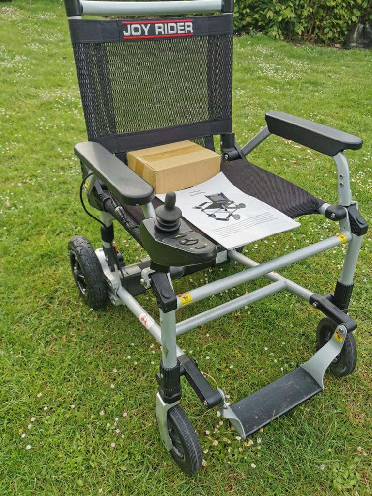 Joy Rider elektrische rolstoel opvouwbare lichtgewicht, Ophalen of Verzenden, Inklapbaar, Zo goed als nieuw, Elektrische rolstoel