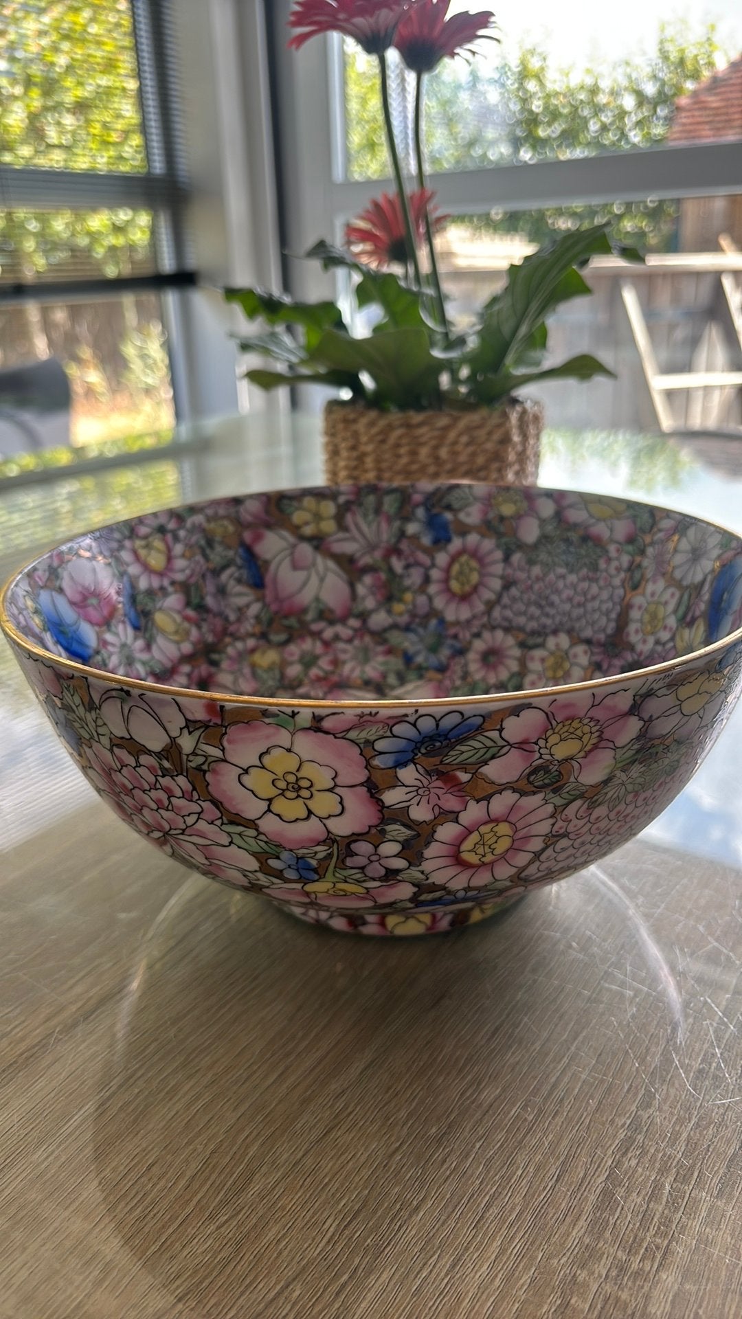 Mille fleurs kom chinees porselein, Ophalen, Zo goed als nieuw