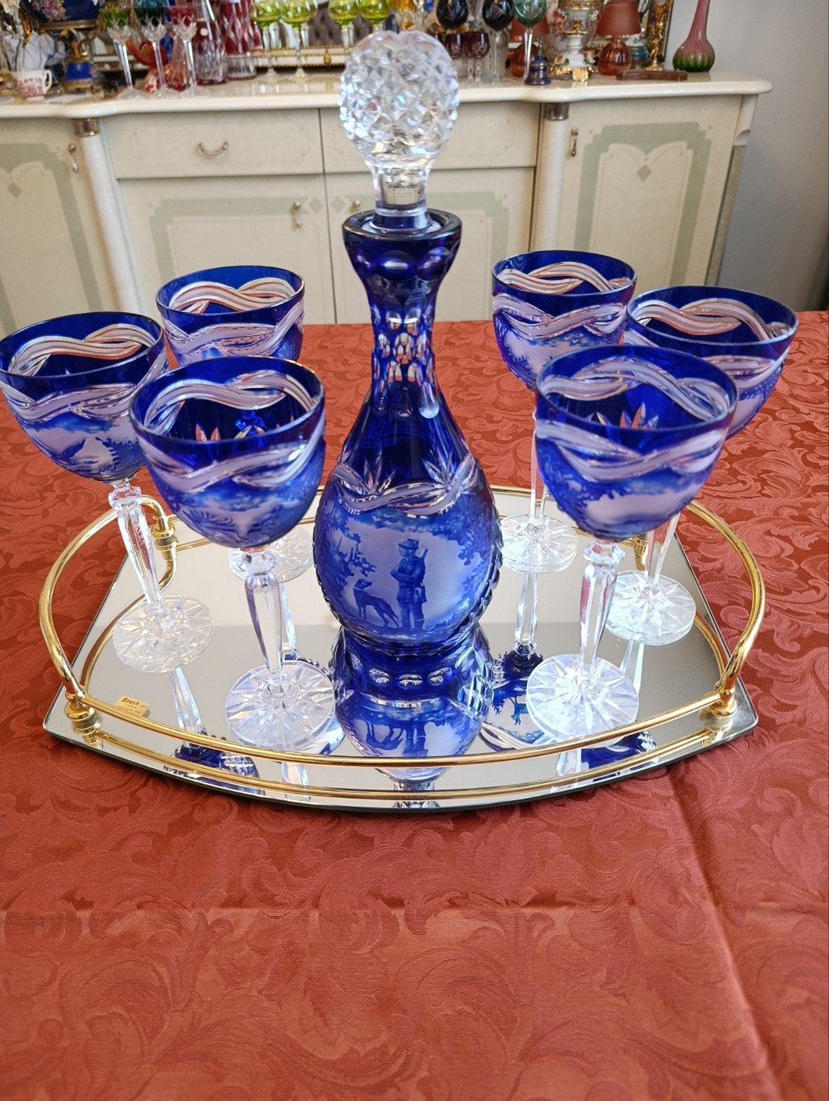 Cristal Bohème VSL vintage antique ancien chasse, Antiquités & Art, Enlèvement ou Envoi