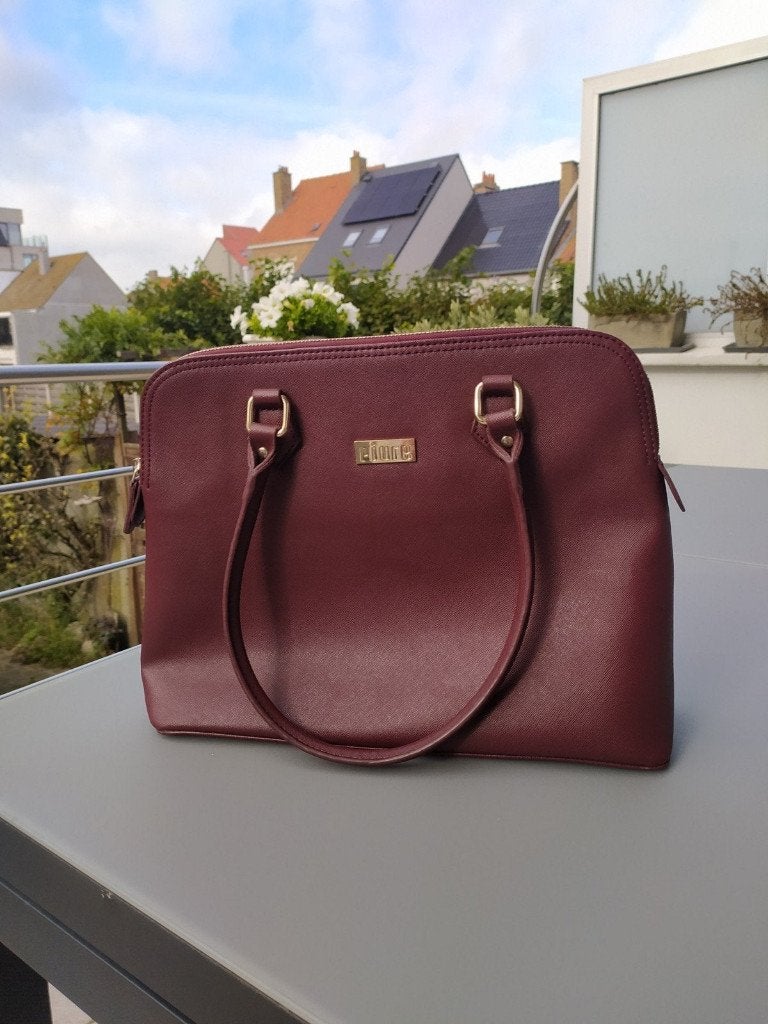 Bordeaux Piure handtas, Ophalen of Verzenden, Zo goed als nieuw, Rood, Handtas