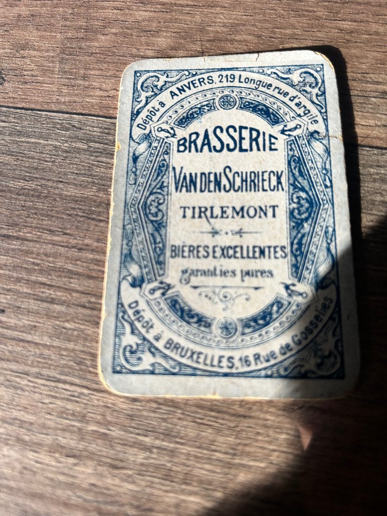 1 speelkaart brouwerij van den schrieck tirlemont, Collections, Enlèvement ou Envoi, Utilisé, Carte(s) à jouer