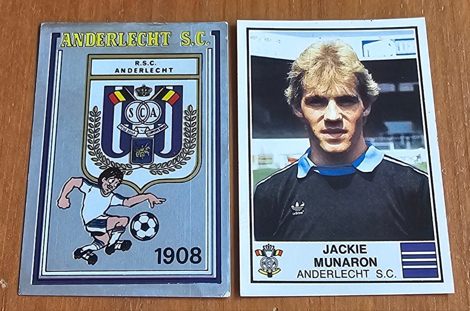 Panini Football 82 2 SC Anderlecht Stickers Voetbal!, Ophalen of Verzenden, Zo goed als nieuw, Meerdere stickers