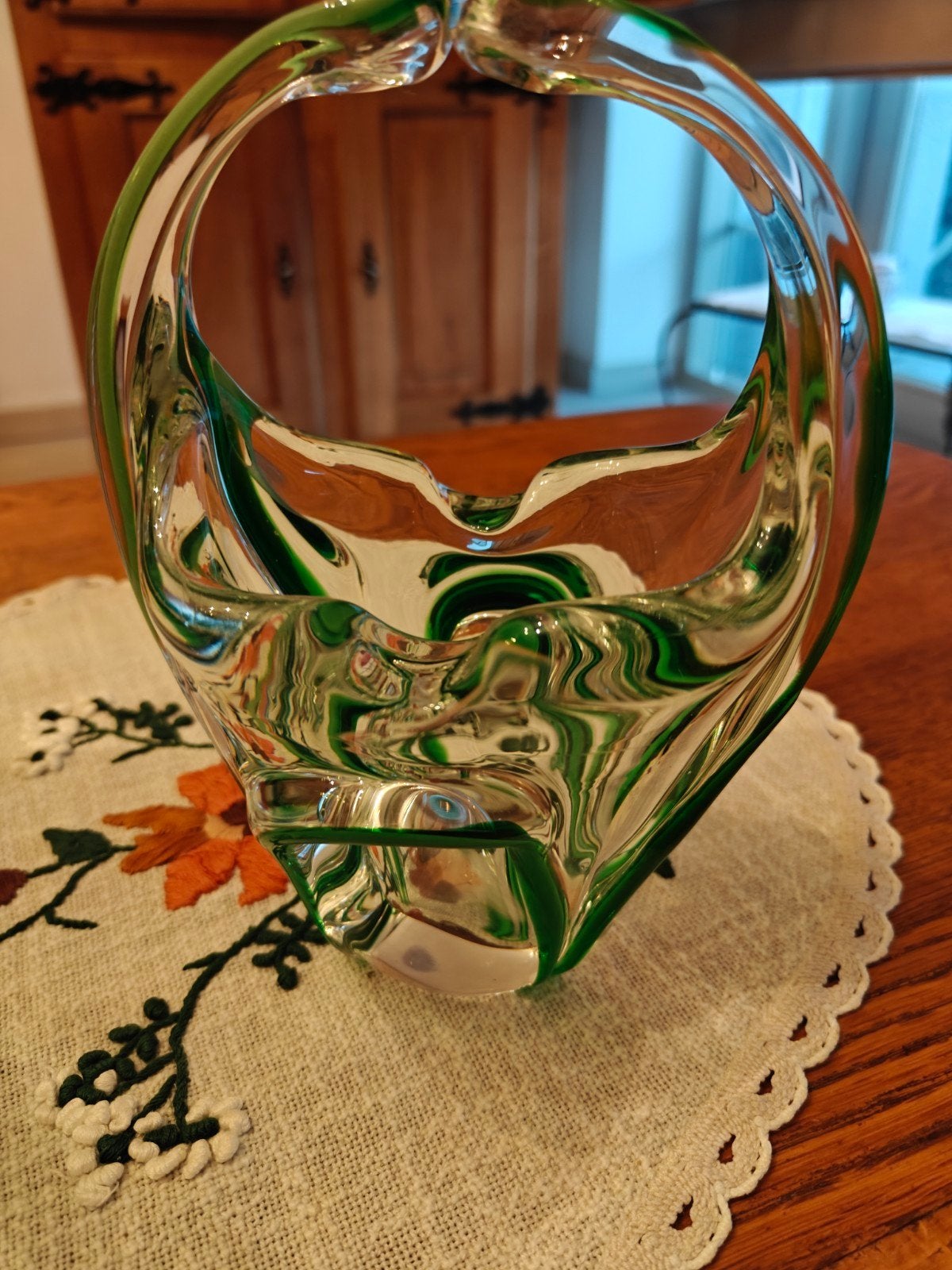 Val Saint Lambert mandje en kristallen basket, Antiek en Kunst, Ophalen