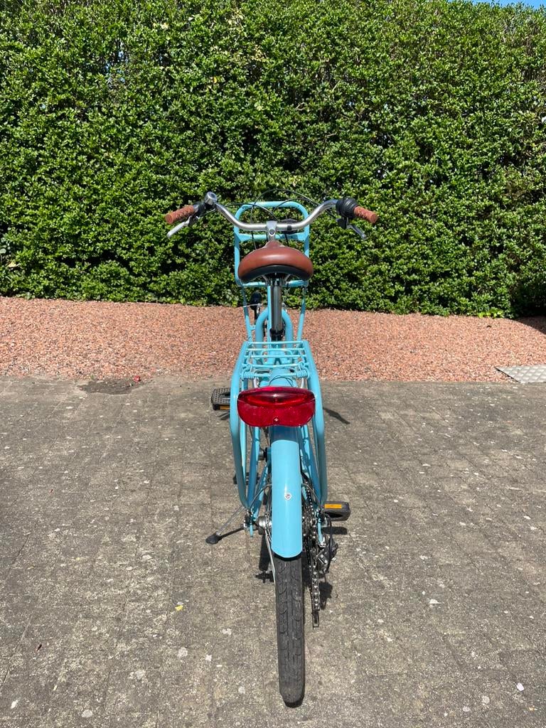 Blauwe Meisjesfiets Retro, Ophalen, Nieuw, Velgrem, Versnellingen