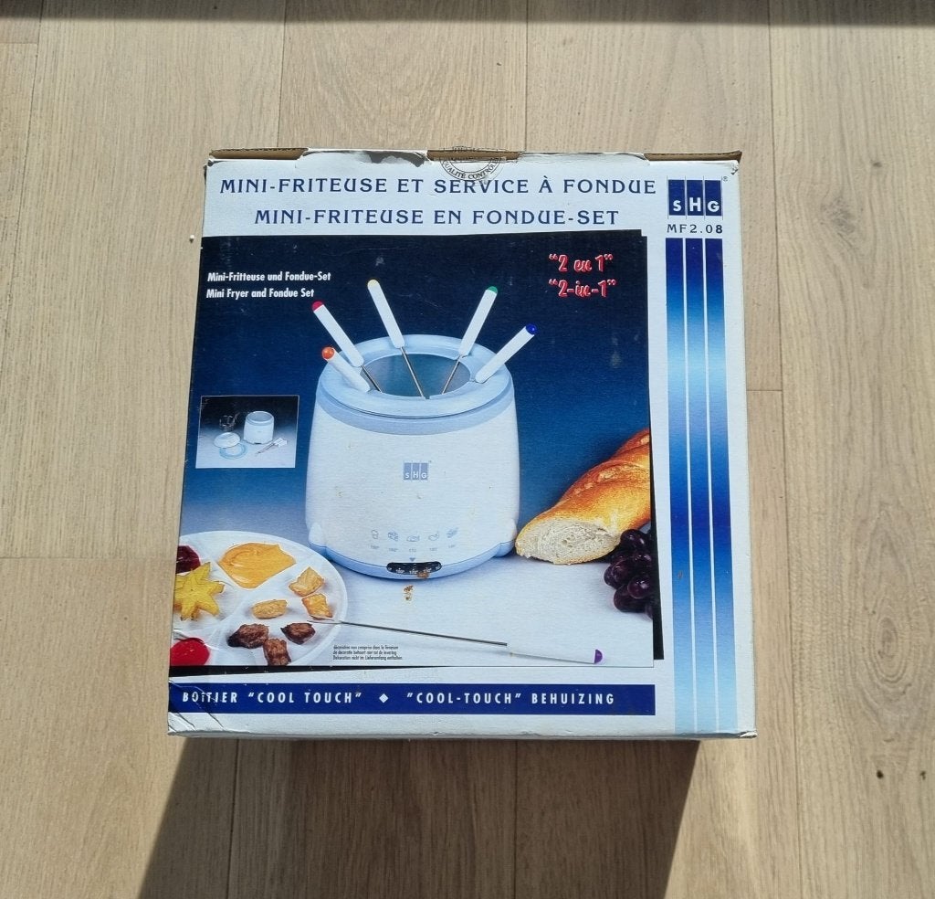 Mini-friteuse et ensemble à fondue 2 en 1 SHG (MF2.08), Electroménager, Enlèvement ou Envoi, Neuf, Électrique, Service à fondue