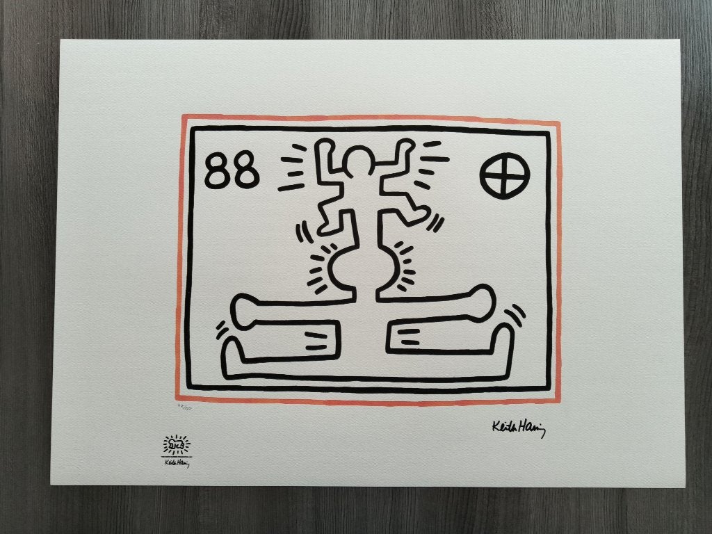Zwart wit Keith Haring, Ophalen of Verzenden