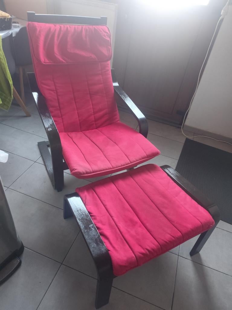 Fauteuil Relaxant avec repose-pied, Tuin en Terras, Ligbedden, Ophalen, Zo goed als nieuw, Hout, Inklapbaar