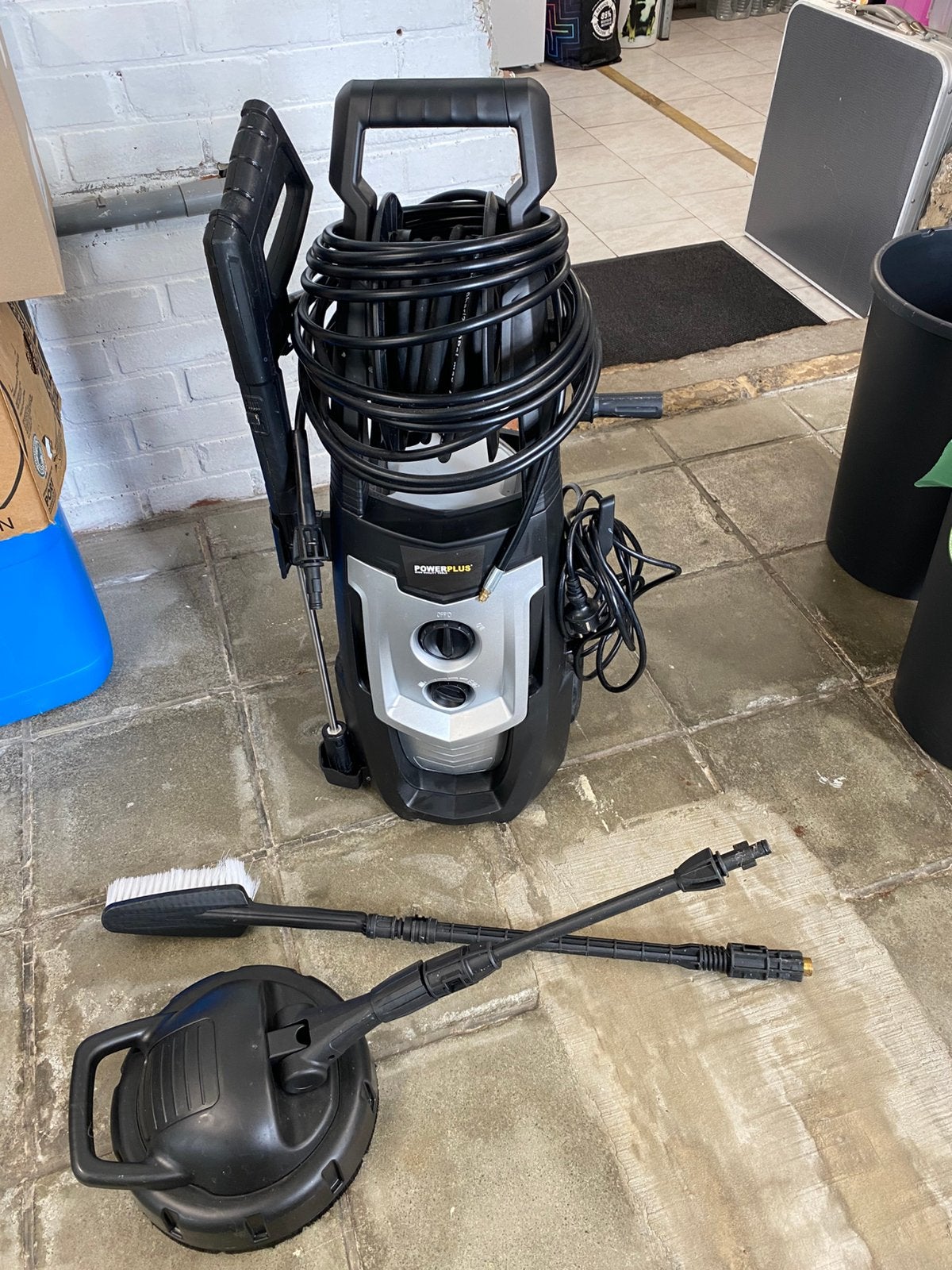 Hogedrukreiniger powerplus, Tuin en Terras, Hogedrukreinigers, Ophalen, Gebruikt, Elektrisch, Met regelbare waterdruk