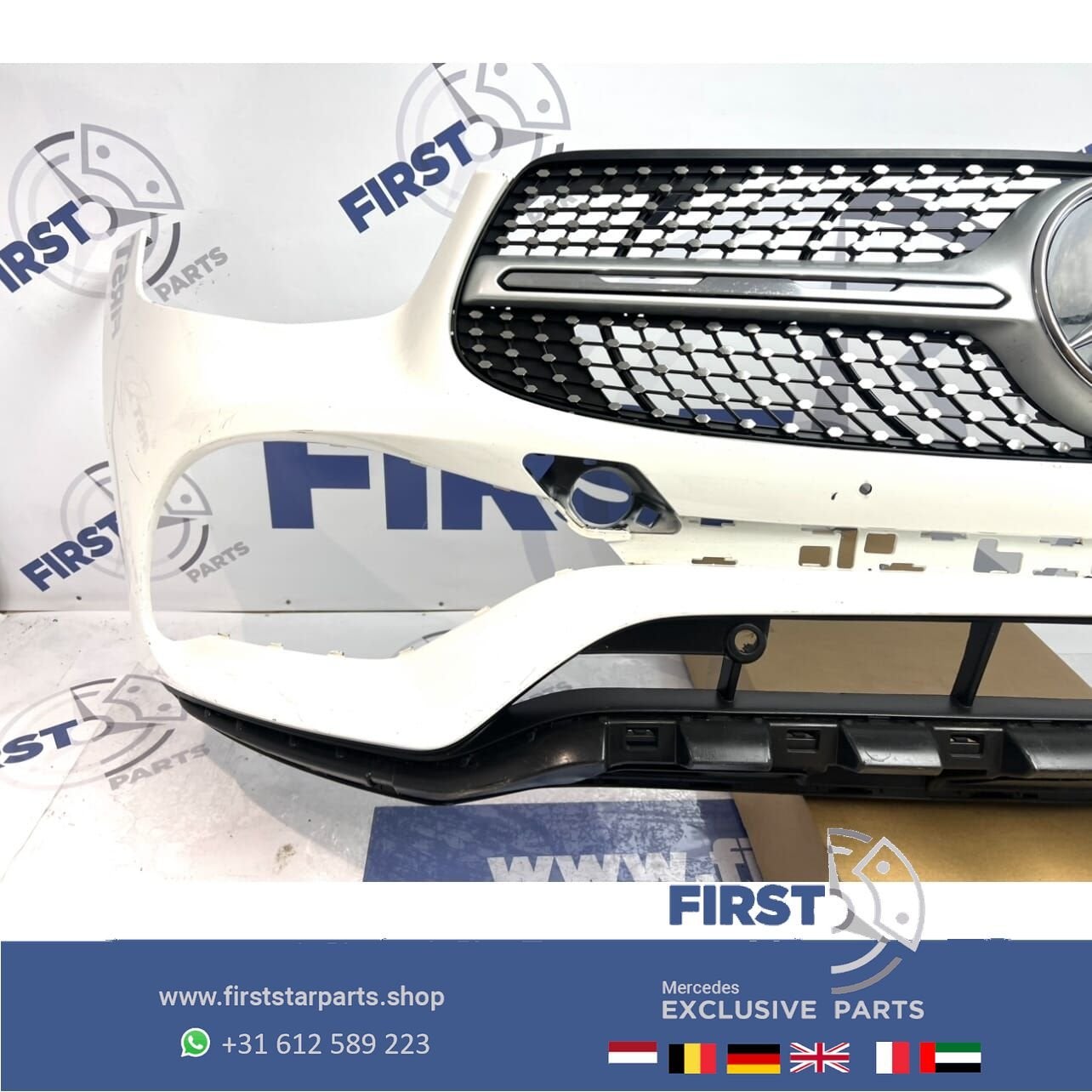 W253 GLC AMG VOORBUMPER Mercedes 2019-2022 WIT PDC chroom GL, Utilisé, -, Avant, -