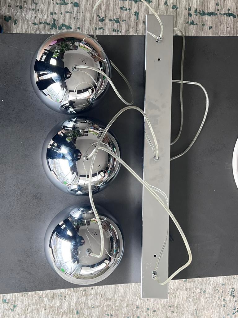 Suspension 3 boules chromées – style moderne, Enlèvement ou Envoi, Comme neuf