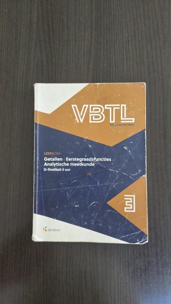 VBTL 3 Getallen - Eerstegraadsfuncties Analytische meetkunde, Boeken, Gelezen, ASO, Wiskunde A, Die keure