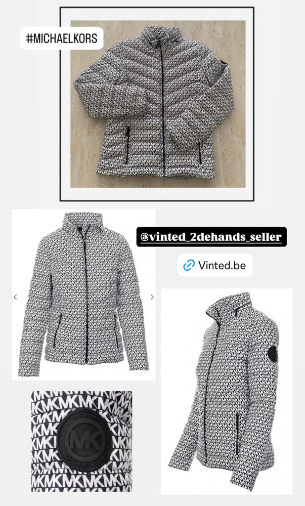Doudoune Michael Kors MK à monogramme — Nouveau, Enlèvement ou Envoi, Neuf, Taille 38/40 (M), Noir