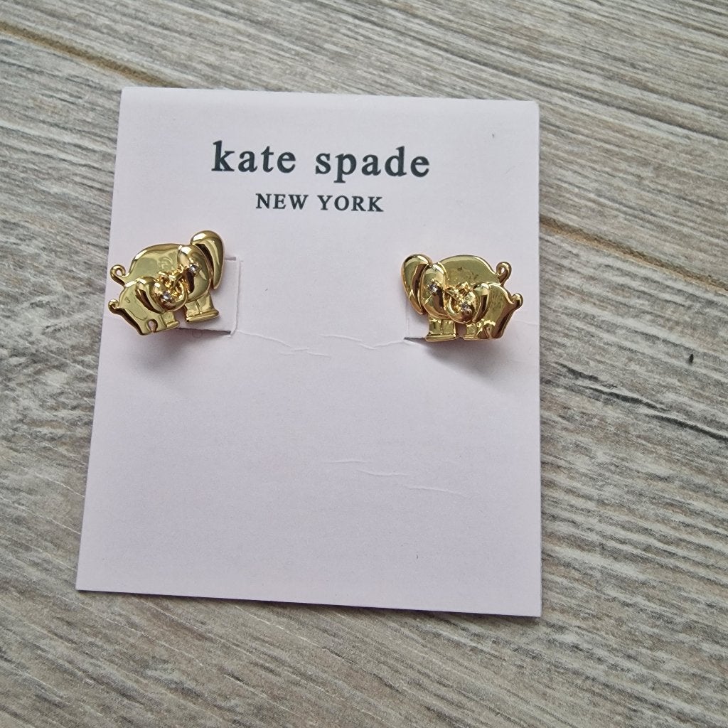 Oorbellen Kate Spade olifanten, Handtassen en Accessoires, Oorbellen, Ophalen of Verzenden, Nieuw, Goud, Knopjes of Stekers