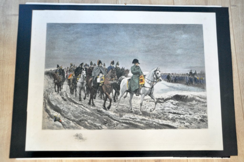 lithographie de Napoléon 1812 par Meussenier, Enlèvement ou Envoi, Portraits et figures, Lithographie