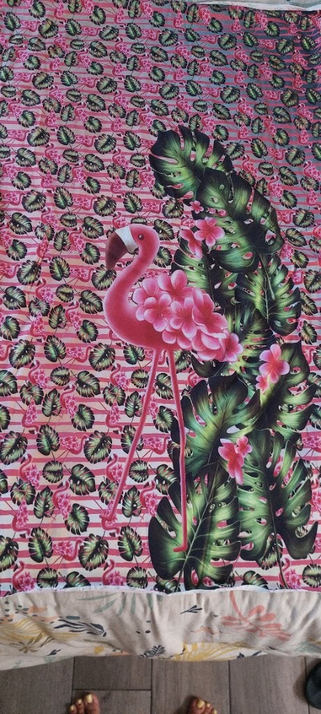 Tissu panneau Flament rose, Neuf, Rose, Enlèvement, 30 à 120 cm