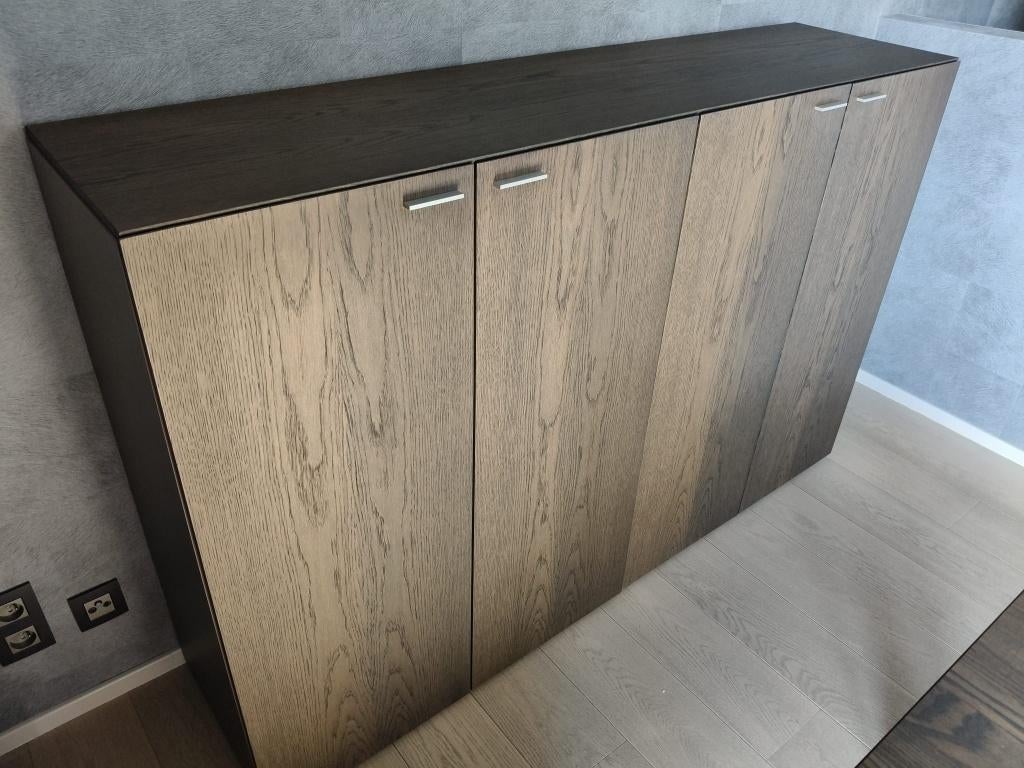 Eiken hoge kast Arco design, Huis en Inrichting, Ophalen, Met deur(en), 150 tot 200 cm, Eikenhout