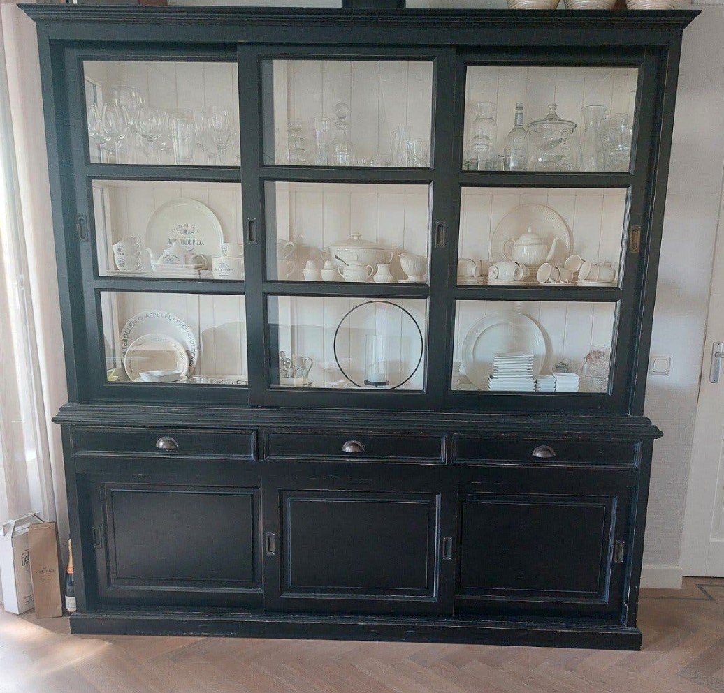 Meuble de buffet noir 220x225x50cm, Maison & Meubles, Enlèvement, Verre