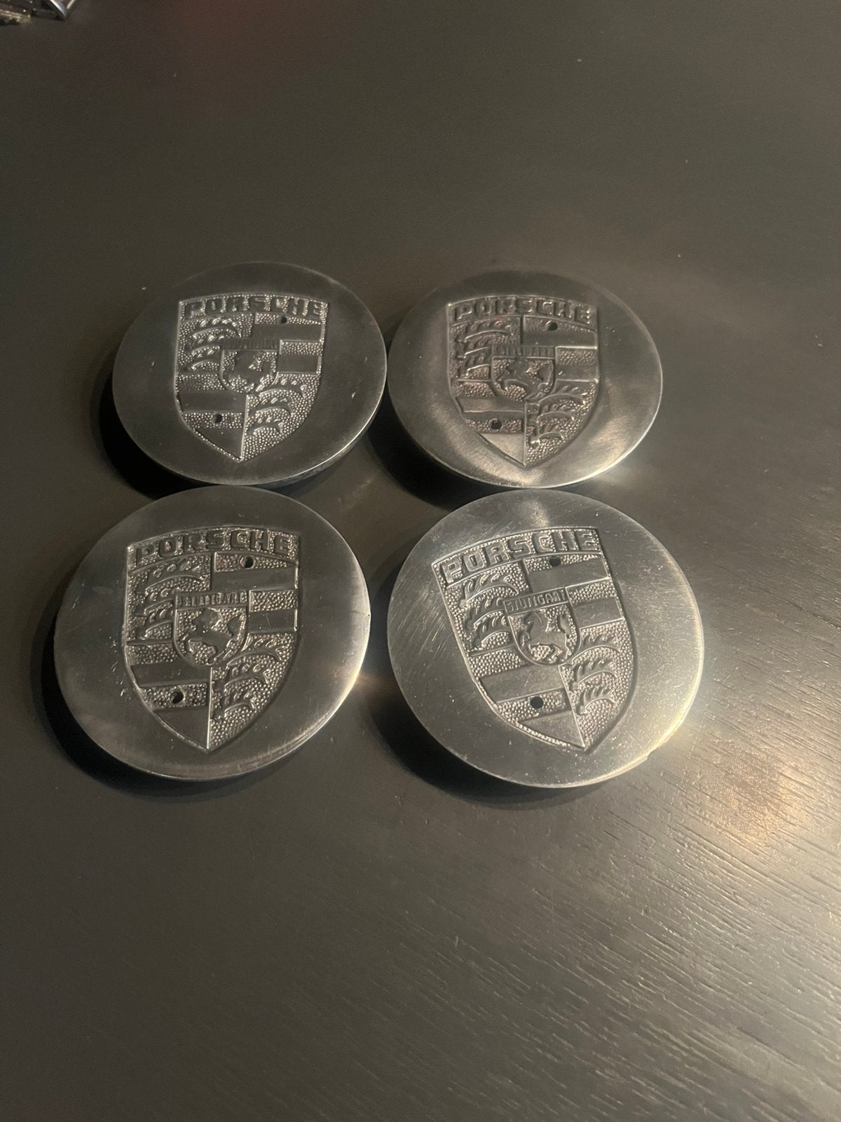 Lot de 4 cache-moyeux Porsche en aluminium poli, Autos : Pièces & Accessoires, Petit matériel, Porsche, Utilisé, Enlèvement ou Envoi