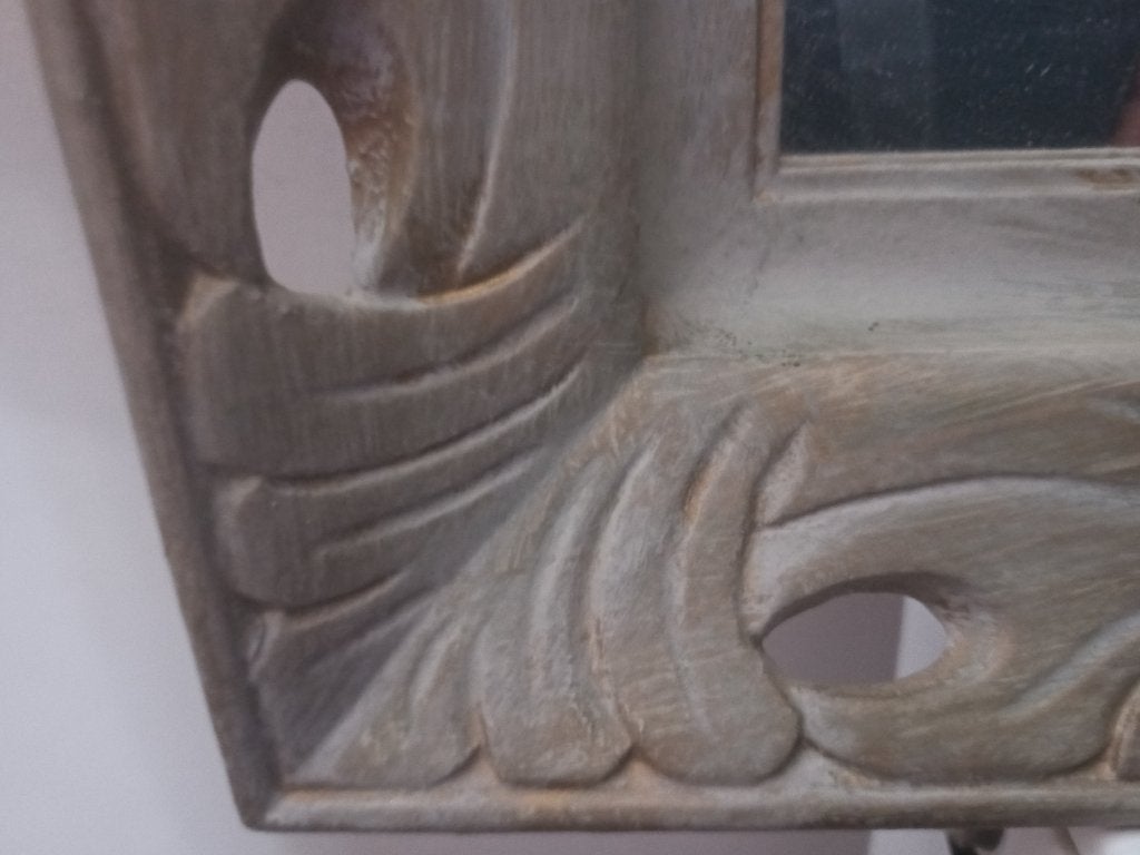 Antieke spiegel in massief houten lijst, Antiek en Kunst, Ophalen