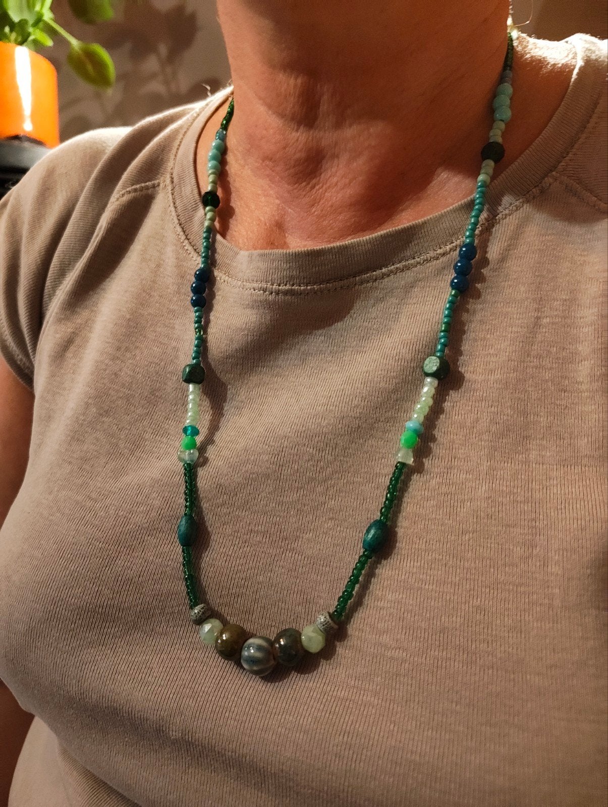 Collier vert fait main, Bijoux, Sacs & Beauté, Colliers, Enlèvement ou Envoi, Vert