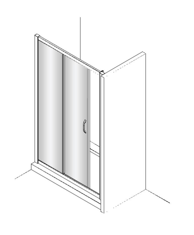 Porte de douche coulissante HÜPPE X1 Flex 100 cm (Neuf), Neuf, 50 à 100 cm, Autres types, 150 à 200 cm
