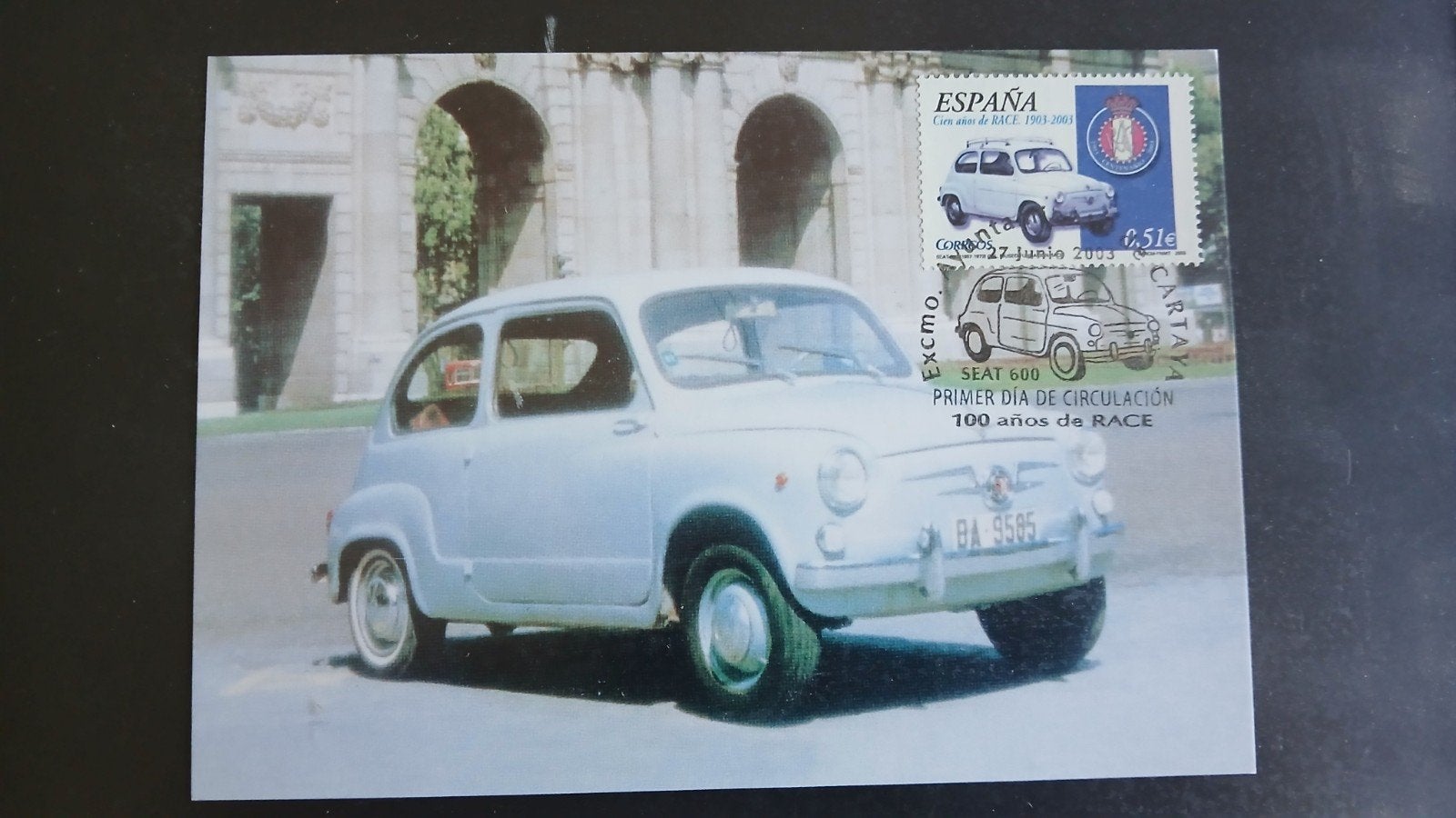 Carte postale Fiat 600, timbre, cachet de la poste, Autos, Particulier, Achat, Fiat