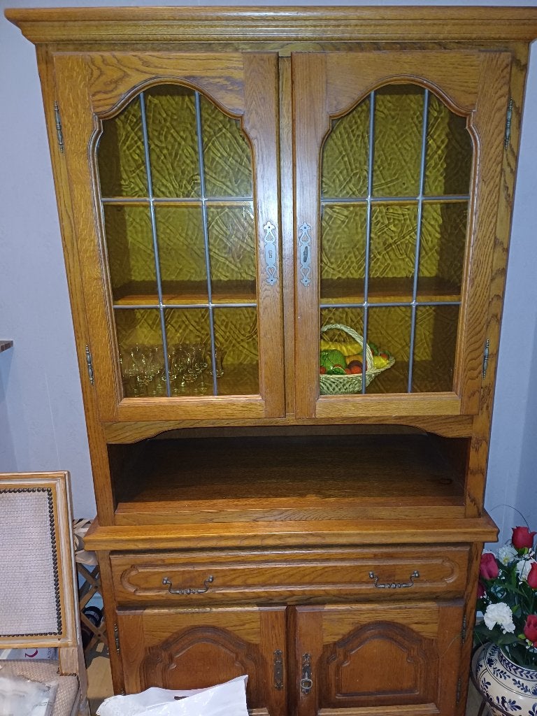 Set van 3 eetkamermeubels, Ophalen, Gebruikt, Met lade(s), Eikenhout