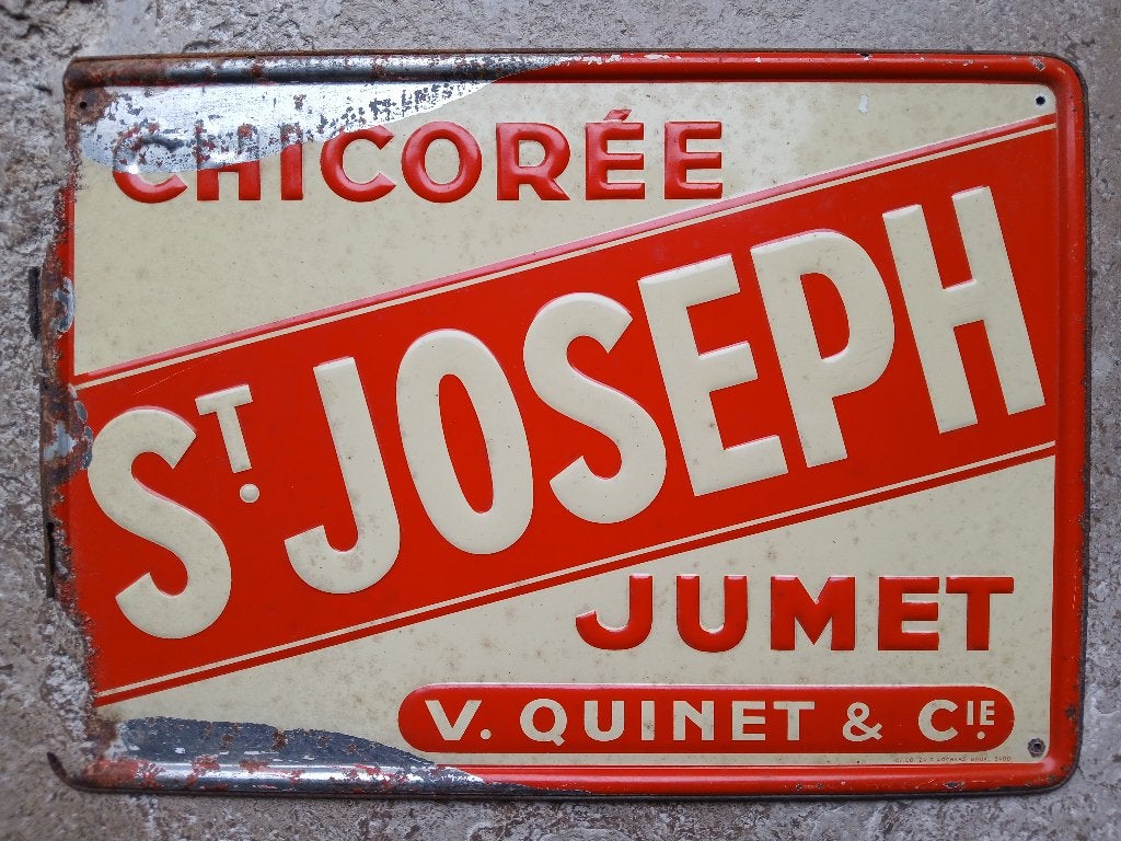Tôle publicitaire chicorée St Joseph, Collections, Marques & Objets publicitaires, Enlèvement ou Envoi