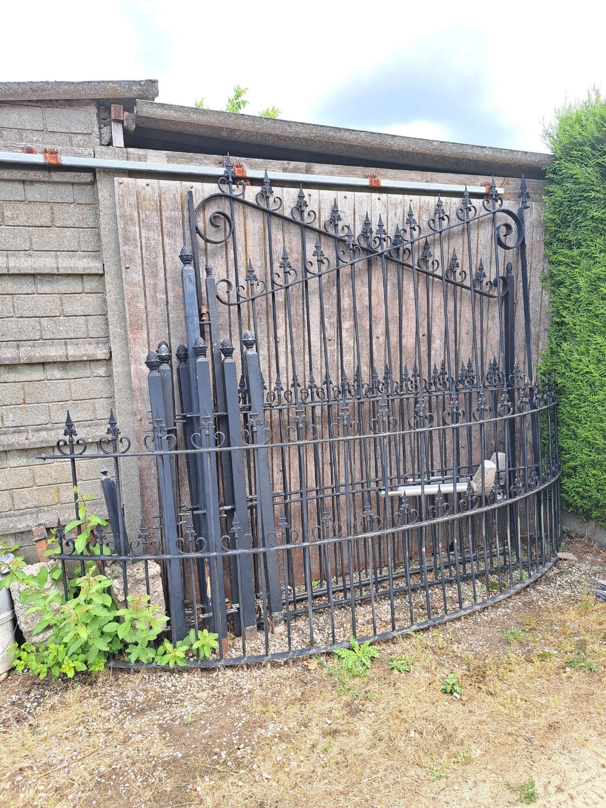 gegalvaniseerd hekwerk met elektrische poort, Tuin en Terras, Ophalen, Met poort, Gebruikt, Dubbelstaafmat hekwerk