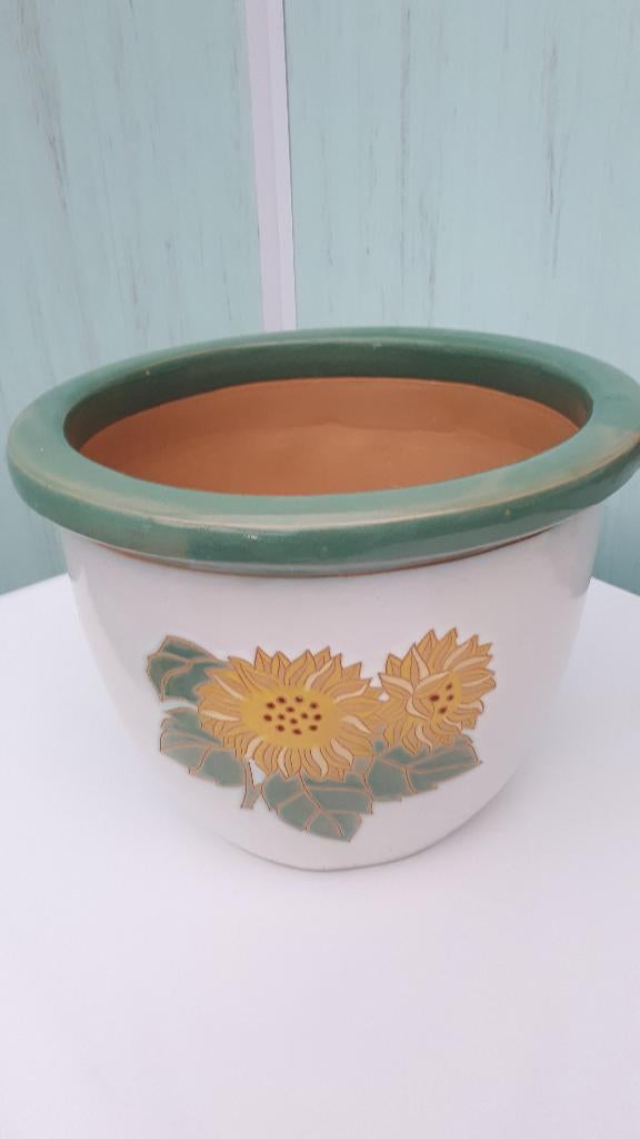 heel mooie nieuwe stenen pot cachepot hoogte ca 27 cm, Tuin en Terras, Ophalen, Binnen