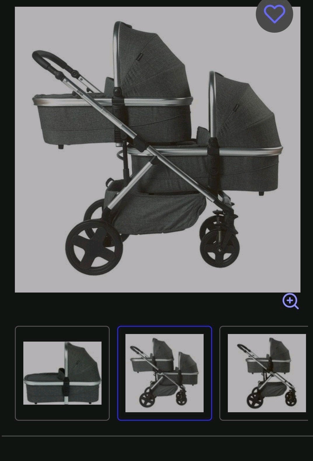 Poussette double Orion en titane, Autres marques, Voiture duo, Enlèvement, Utilisé