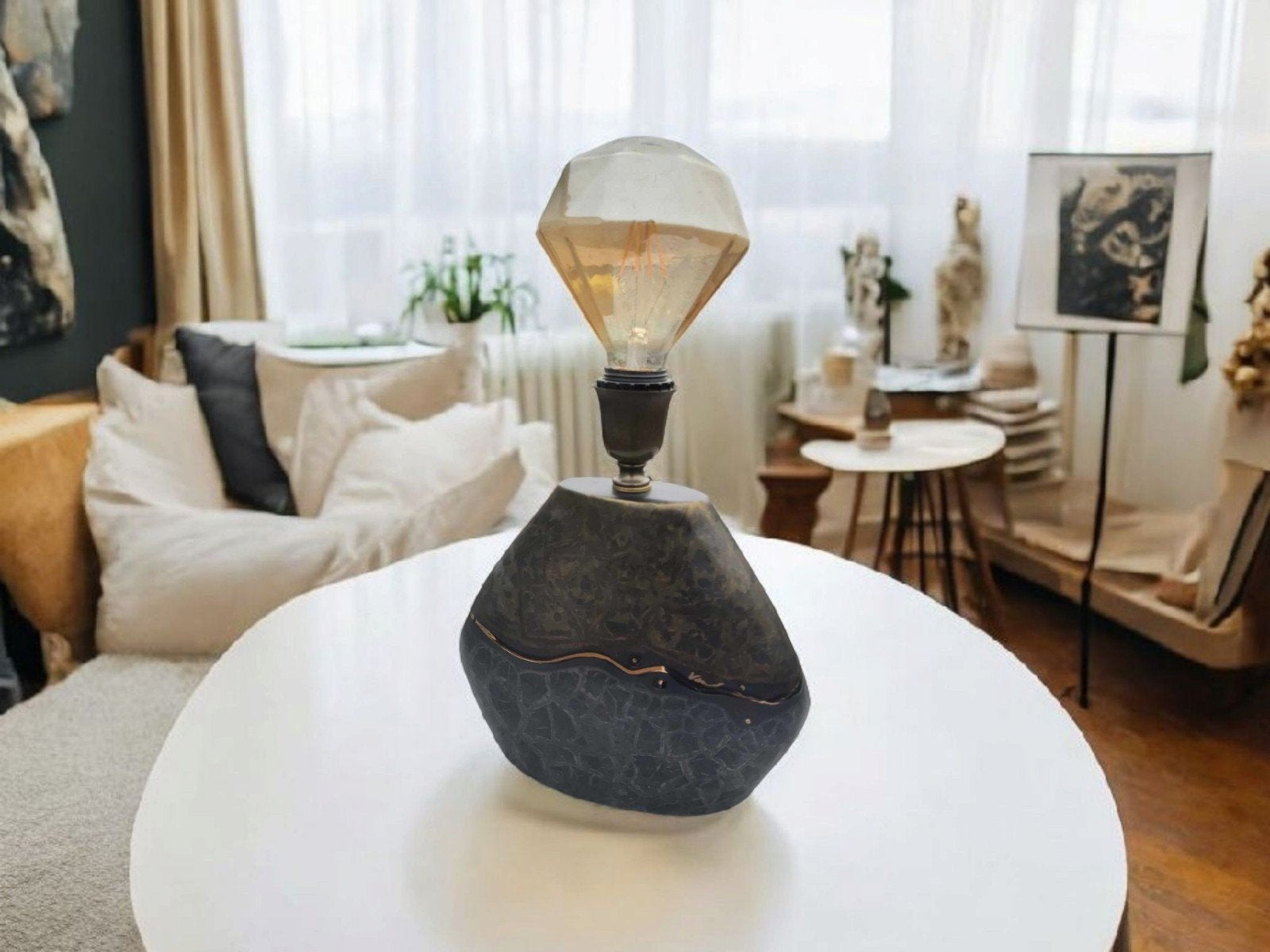 Unieke Italiaanse designlamp – handgemaakte maiolica, Antiek en Kunst, Ophalen of Verzenden