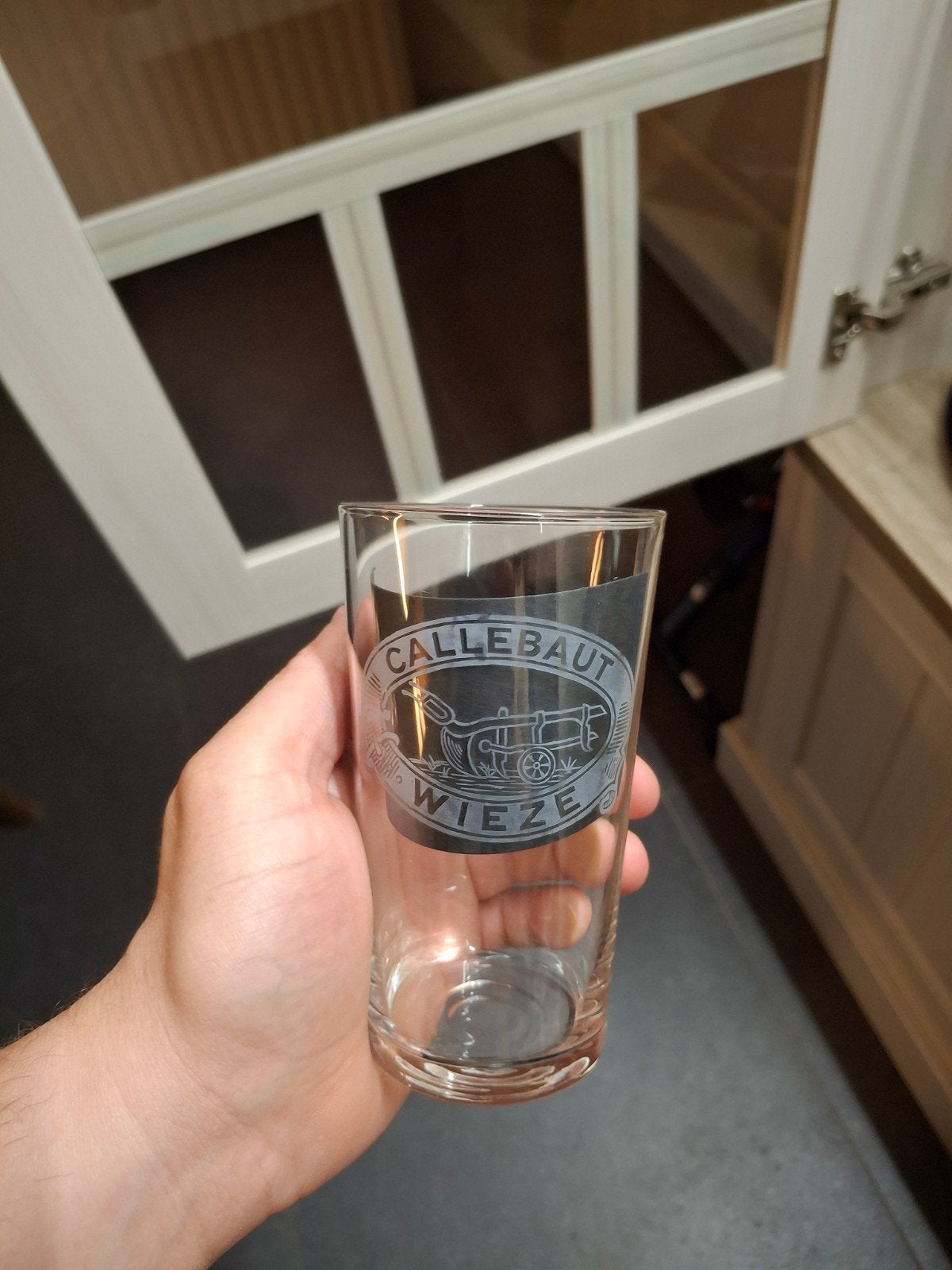 Oud gezuurd bierglas callebaut wieze, Ophalen of Verzenden