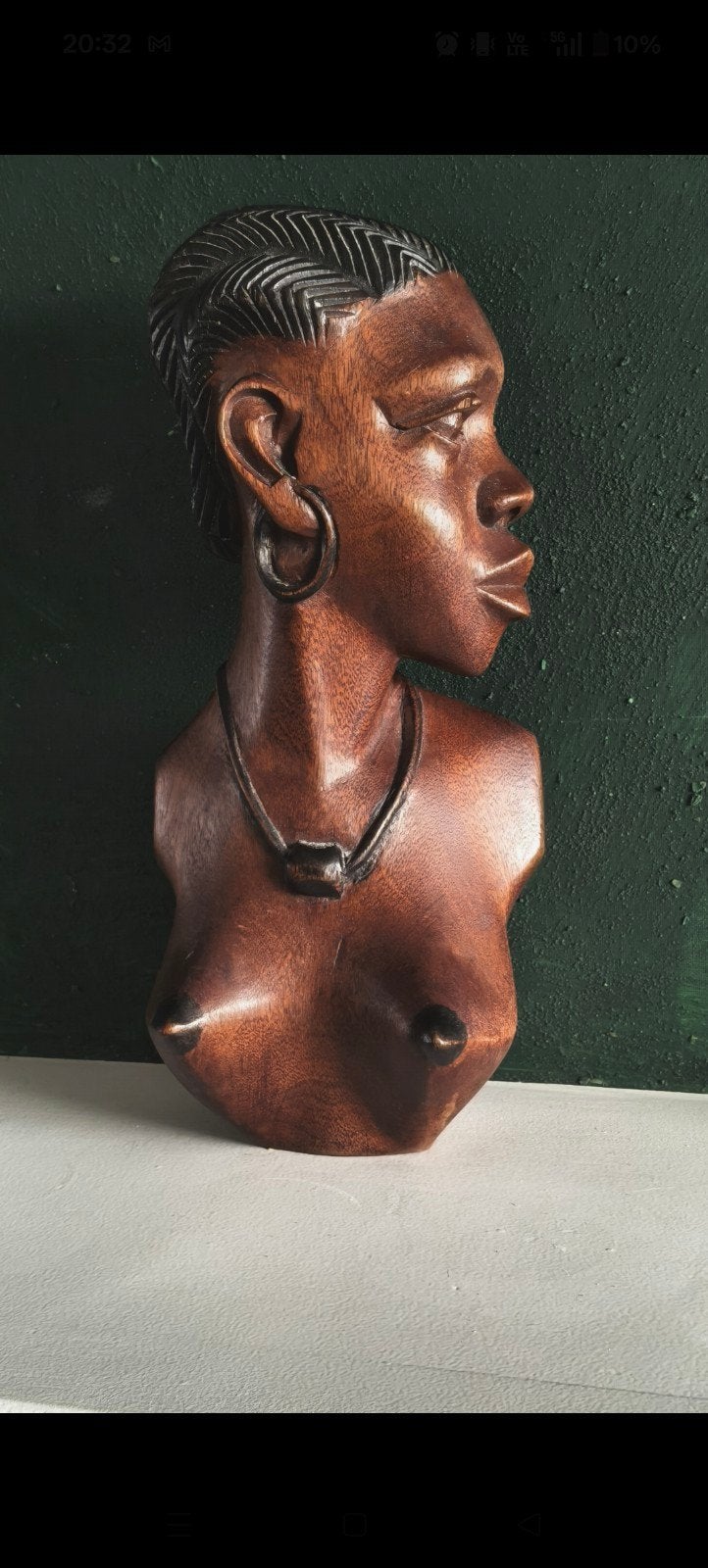 afrikaanse buste gesigneerd, Enlèvement ou Envoi, Buste