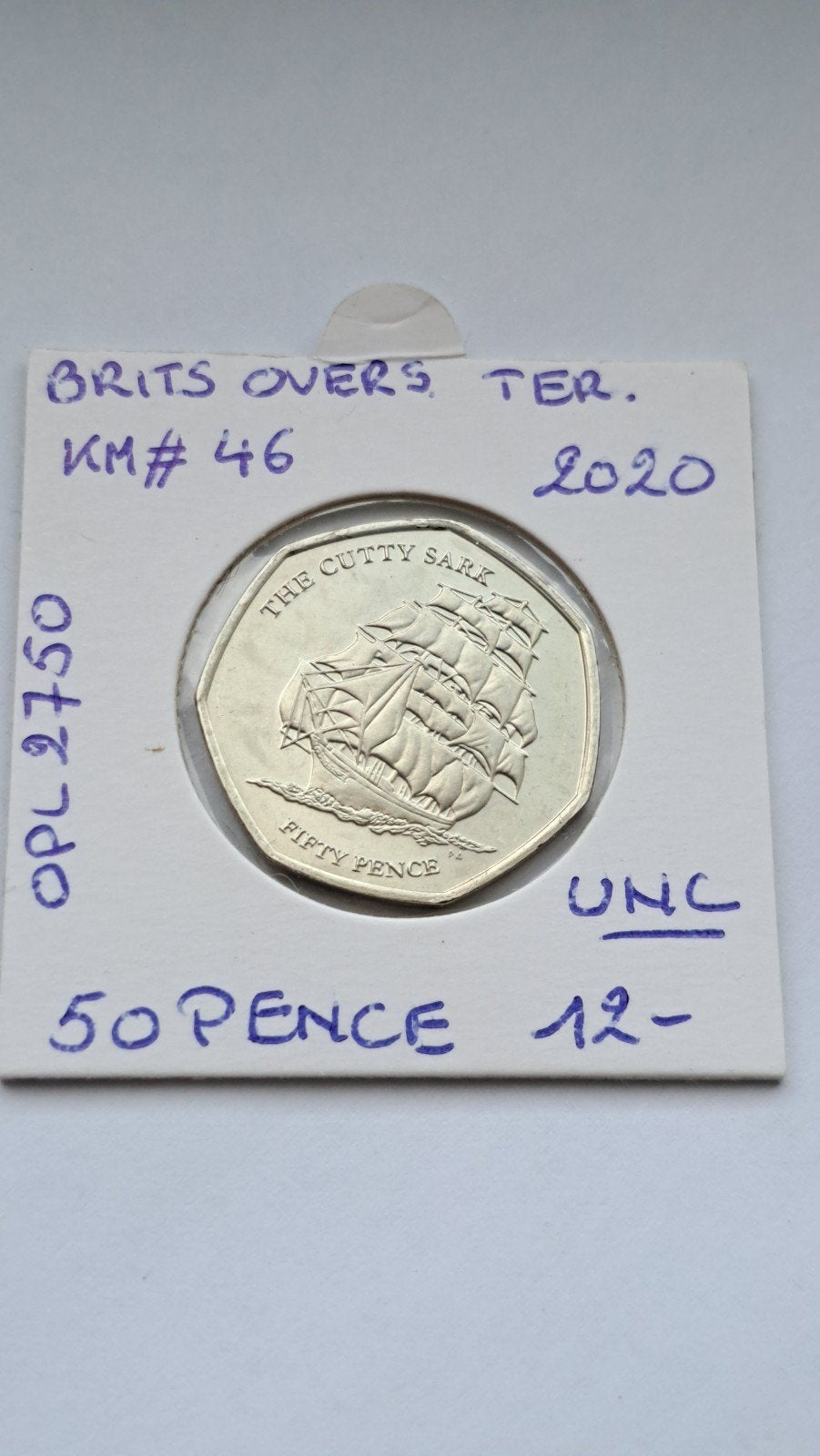 Gouvernement britannique 50 pence 2020 UNC, Enlèvement ou Envoi