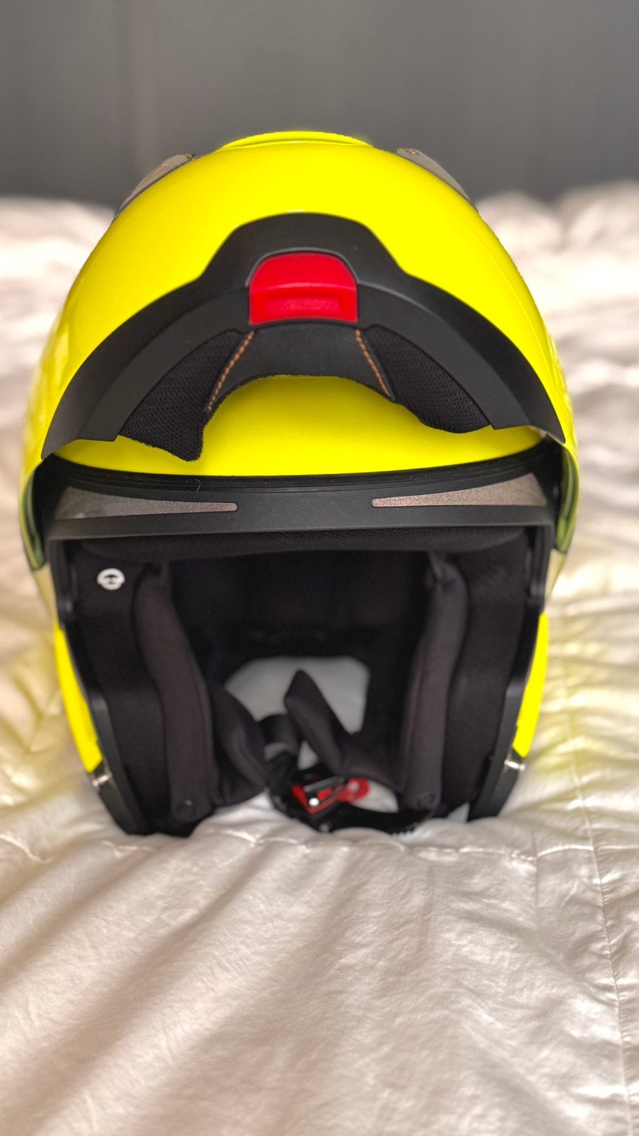 Schuberth C4 Fluo Geel + SC1 intercom – maat S, Ophalen, Tweedehands, S, Systeemhelm