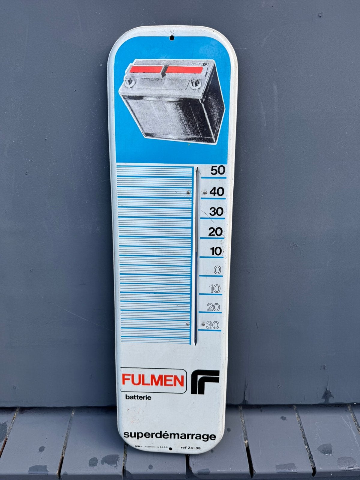 FULMEN Accu oude reclame thermometer, Reclamebord, Gebruikt, ., Ophalen of Verzenden