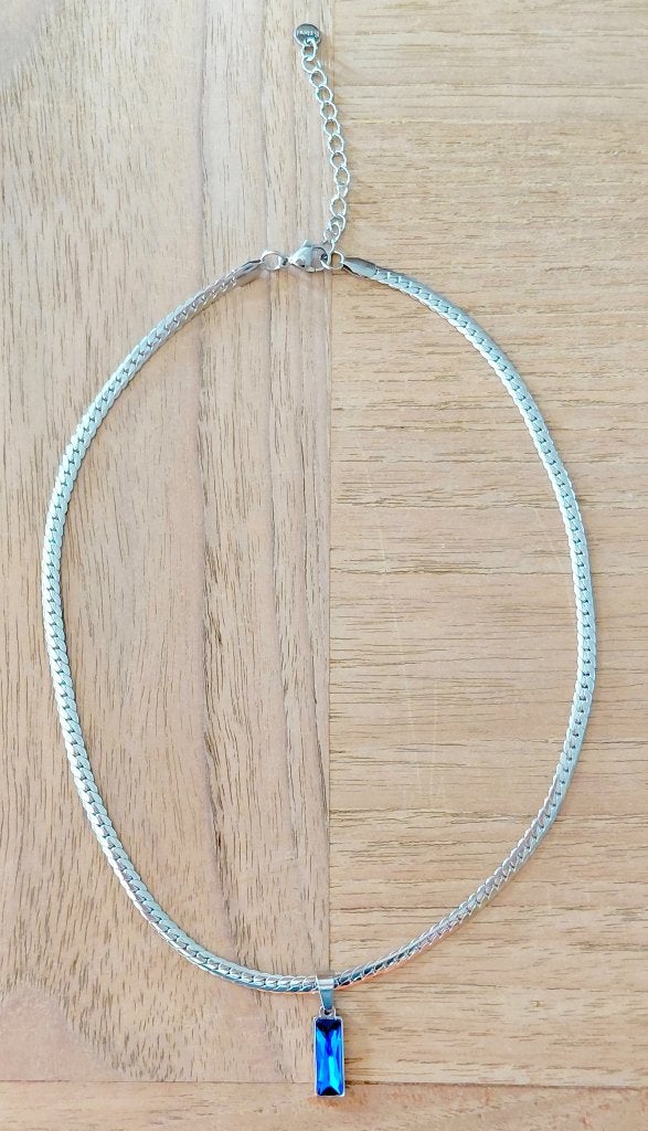 Collier & pendentif cristal, acier inoxydable, Neuf, Enlèvement ou Envoi, Verre ou Cristal, Croix ou Symbole