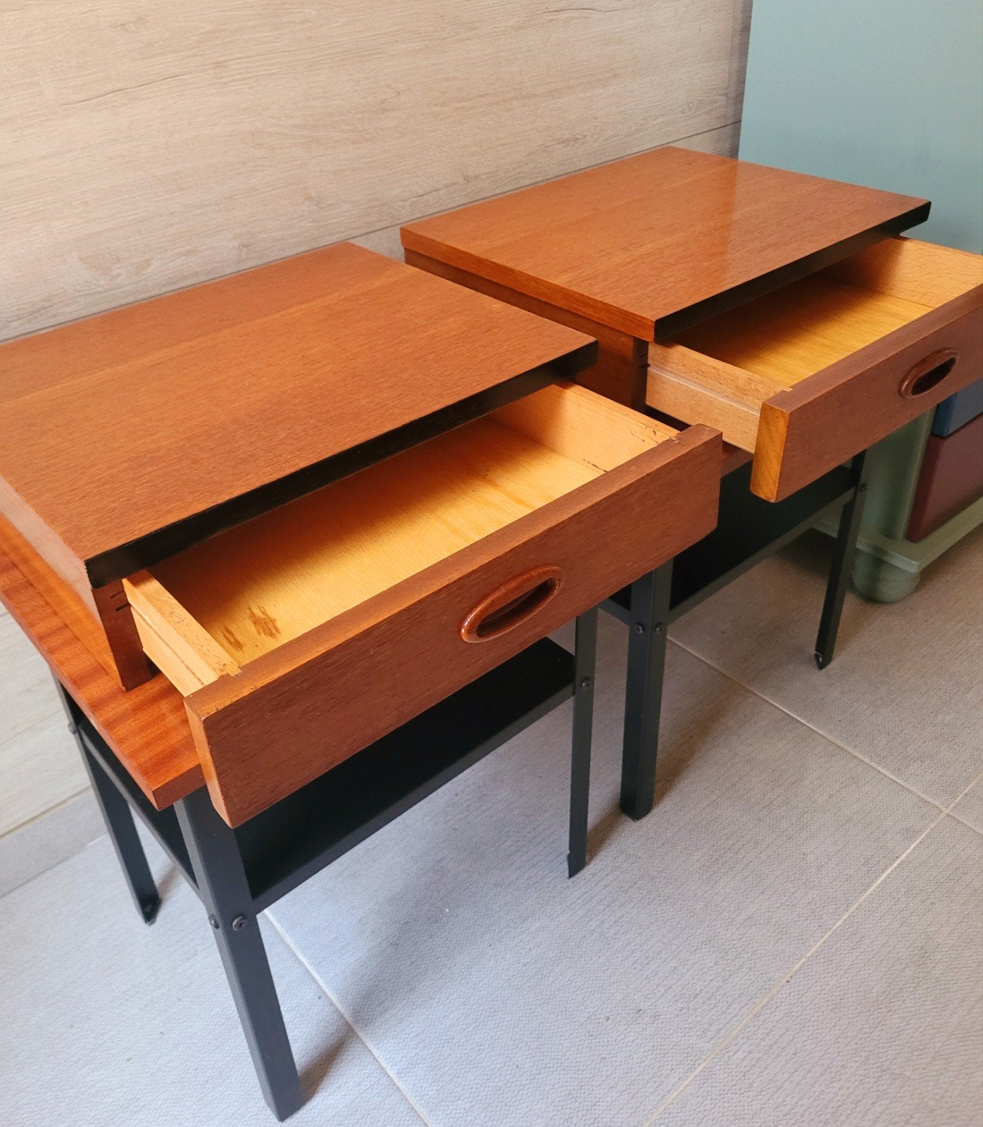 vintage nachtkastjes mid-century, Verzamelen, Retro, Ophalen, Huis en Inrichting