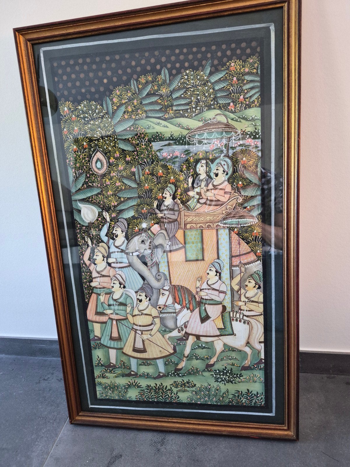 Indiase schilderkunst op doek, Enlèvement ou Envoi, Paysage, Toile